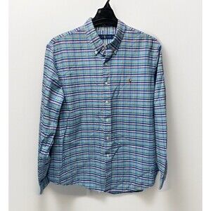 Ralph Lauren Classic Fit Long Sleeve Button Down Shirt Blue Green Plaid Mens 2XL